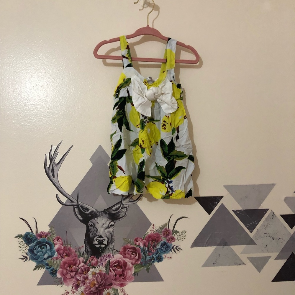 Yellow Lemon with Bow Dress sz 6-9m